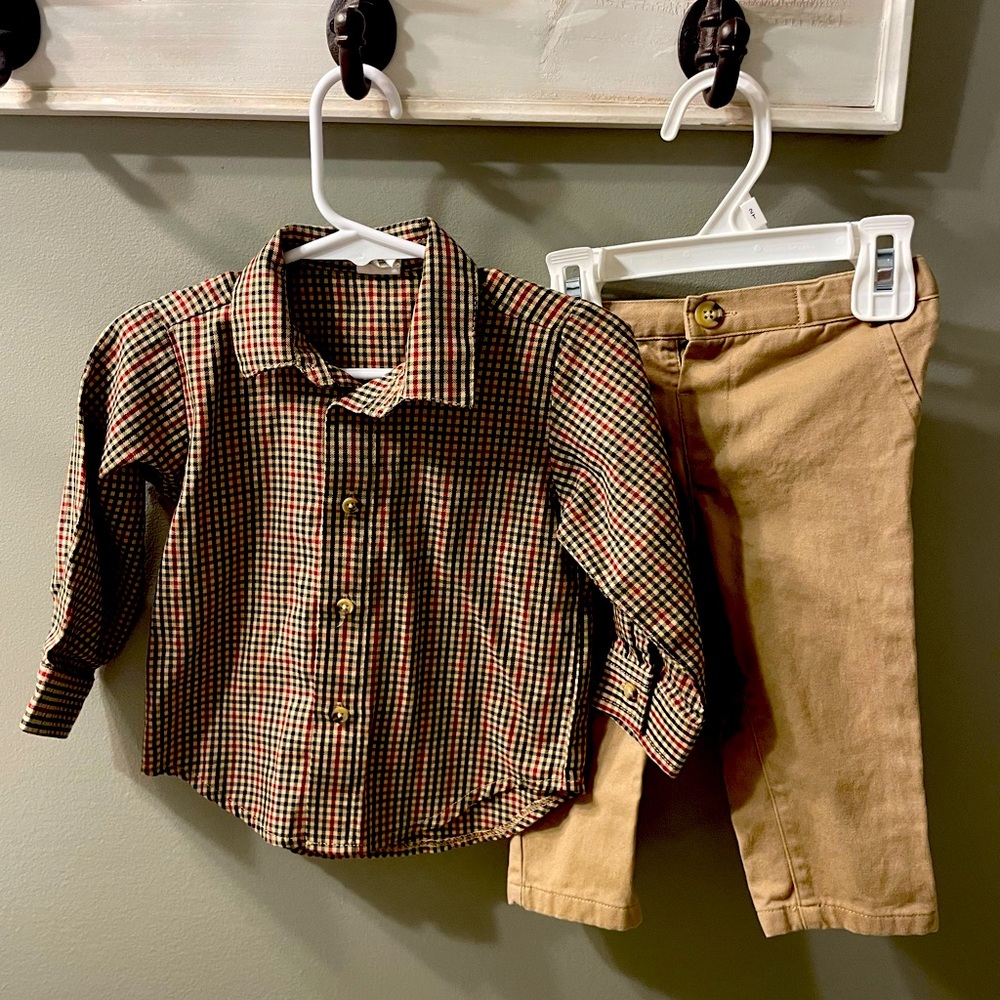 Starting out chinos and button up set. EUC
